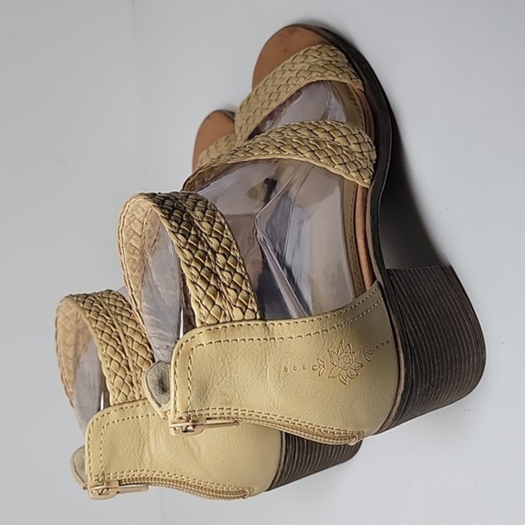 Sugar Haidee Sandal Braided Strappy Back Zip Faux Leather Stacked Block Heel 7.5 - Picture 5 of 16